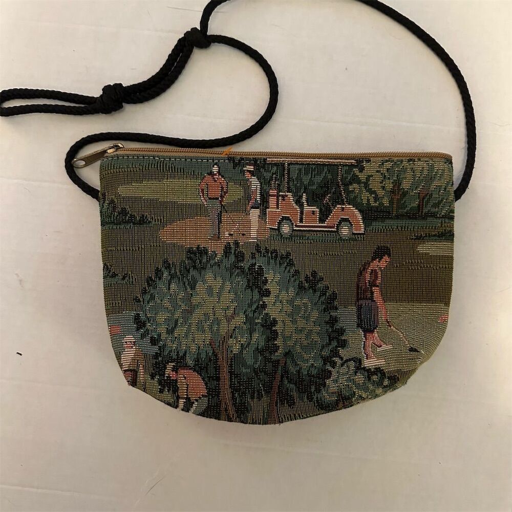 Baggu Vintage Golf Tapestry Crossbody Bag Multicolor Unisex Small